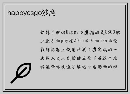 happycsgo沙鹰